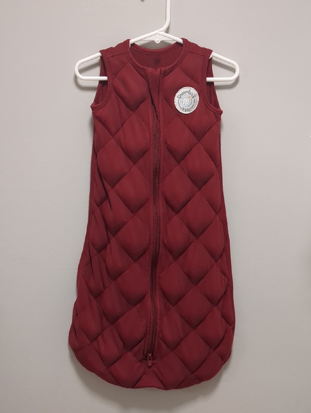 Dreamland Baby Weighted Bamboo Quilted Sleep Sack In Deep Dark Red 0-6 Months